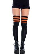 Over-knee socks, athletic look, horizontal stripes
